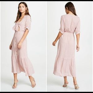 Faithfull the Brand plaid print midi dress